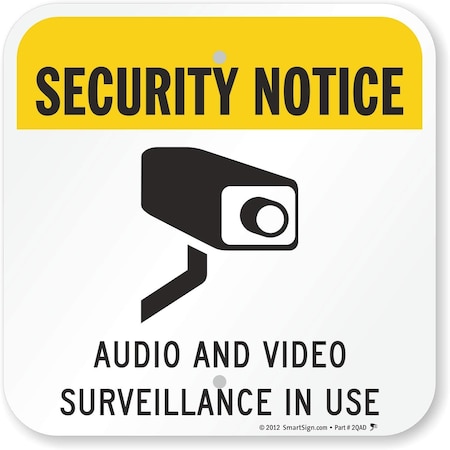 Nmc Notice Monitored By Video Camera 10X14 Rigid Plastic GLON297RB